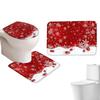 3 Pieces Christmas Toilet Seat Cover Set Toilet Seat Cover Christmas Rug U-shaped Floor Mat Anti-Slip Mat Cartoon Design