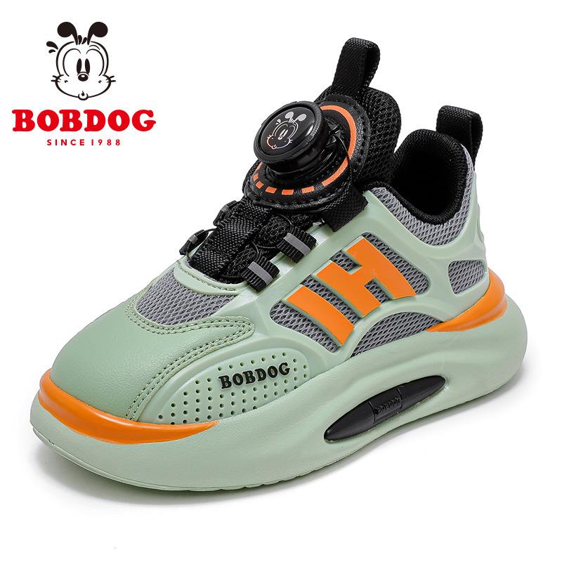 

Babudou 2024 Spring Kids Leather Sports Shoes with Rotating Button for Boys & Girls Size 28 Insole 18cm зелений/темно-сірий