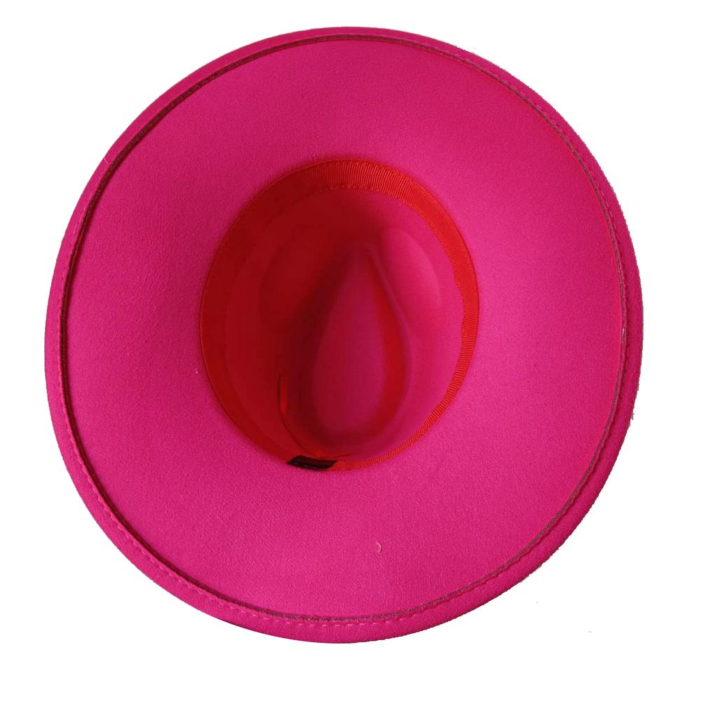 Yellow Fashion Fedora Hat With Colorful Chain 9.5Cm Wide Brim Hat For Women Winter Men'S Hat Cowboy Felt Hat Sombreros