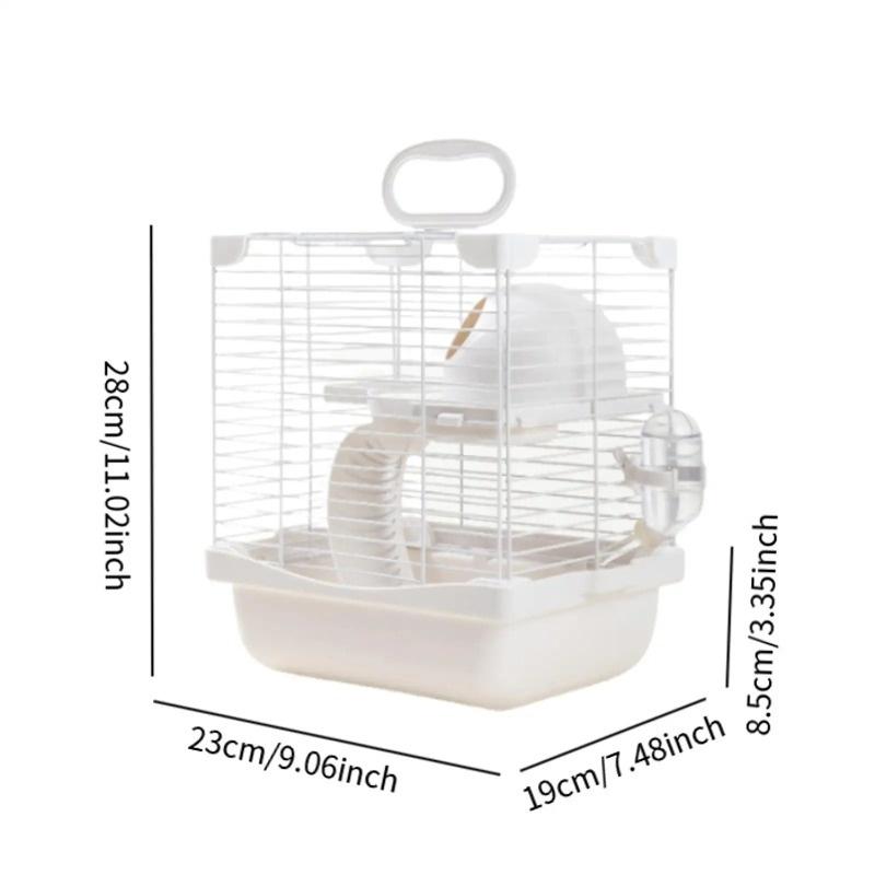 2 Tiers Hamster Cage Enclosure Travel Cage High Chassis Design Detachable Bottom Double-decker villa basiccagetwo-storyplatform