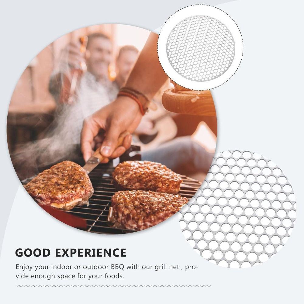 Food Grade BBQ Mesh Grate Stainless Steel Metal Baking Grid Portable Barbecue Net Camping