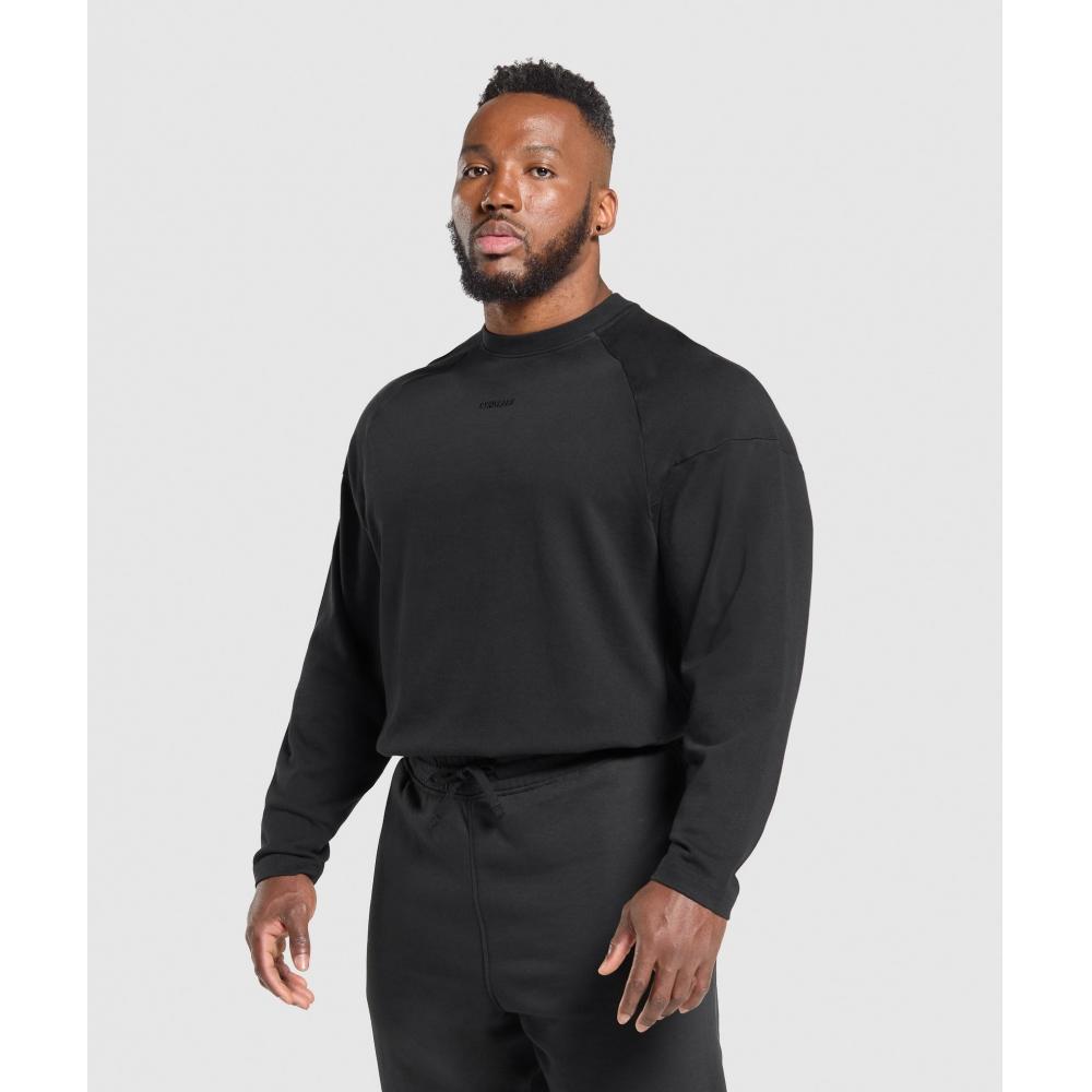 Gymshark HeavyweighT Long Sleeve T shirT Black A2b5f Bb2j
