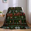 Xmas Knit Stripe Flannel Blanket Warm Soft Halloween Christmas Couch Warm Cozy Decorative Decor Gift For All Season