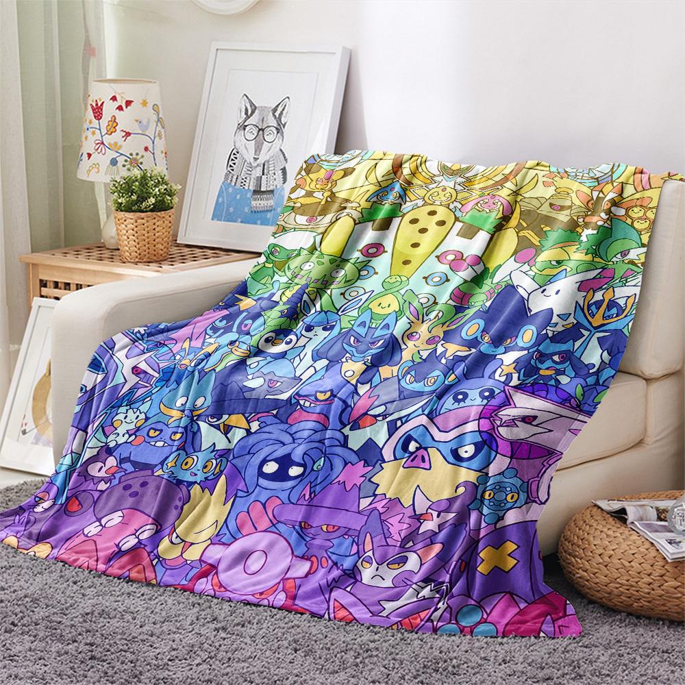 

Pokémon Characters Flannel Blanket, Soft Warm Throw for Home Decor, Ideal Gift for Fans, Cozy Bedding for Sofa Bed Living Room 75x90cm