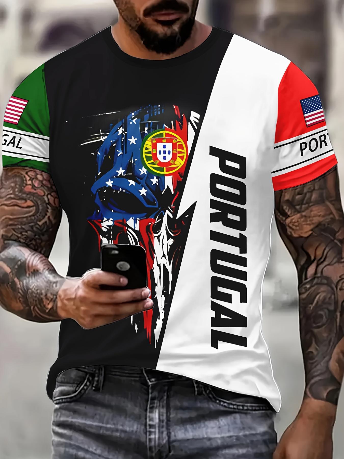 

ПОРТУГАЛИЯ, модная мужская модная удобная дышащая футболка с 3D-принтом, новая повседневная футболка с коротким рукавом и круглым вырезом на весну и лето, мужская одежда 2xl