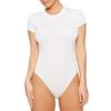 2025 Women's Slim-Fit Casual Round Neck Bodysuit - Solid Color Short Sleeve T-shirt