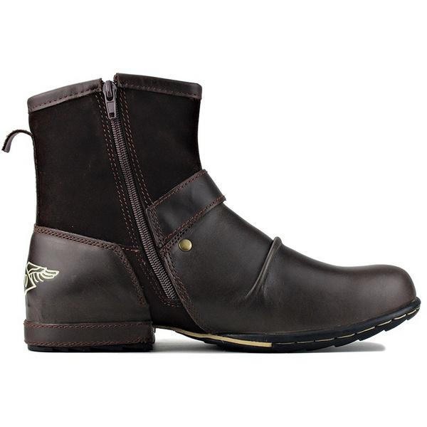 Men Vintage Breathable Big Size Leather Ankle Boots Outdoor Casual Motorcycle Work Hiking Fashion Booties for All Seasons