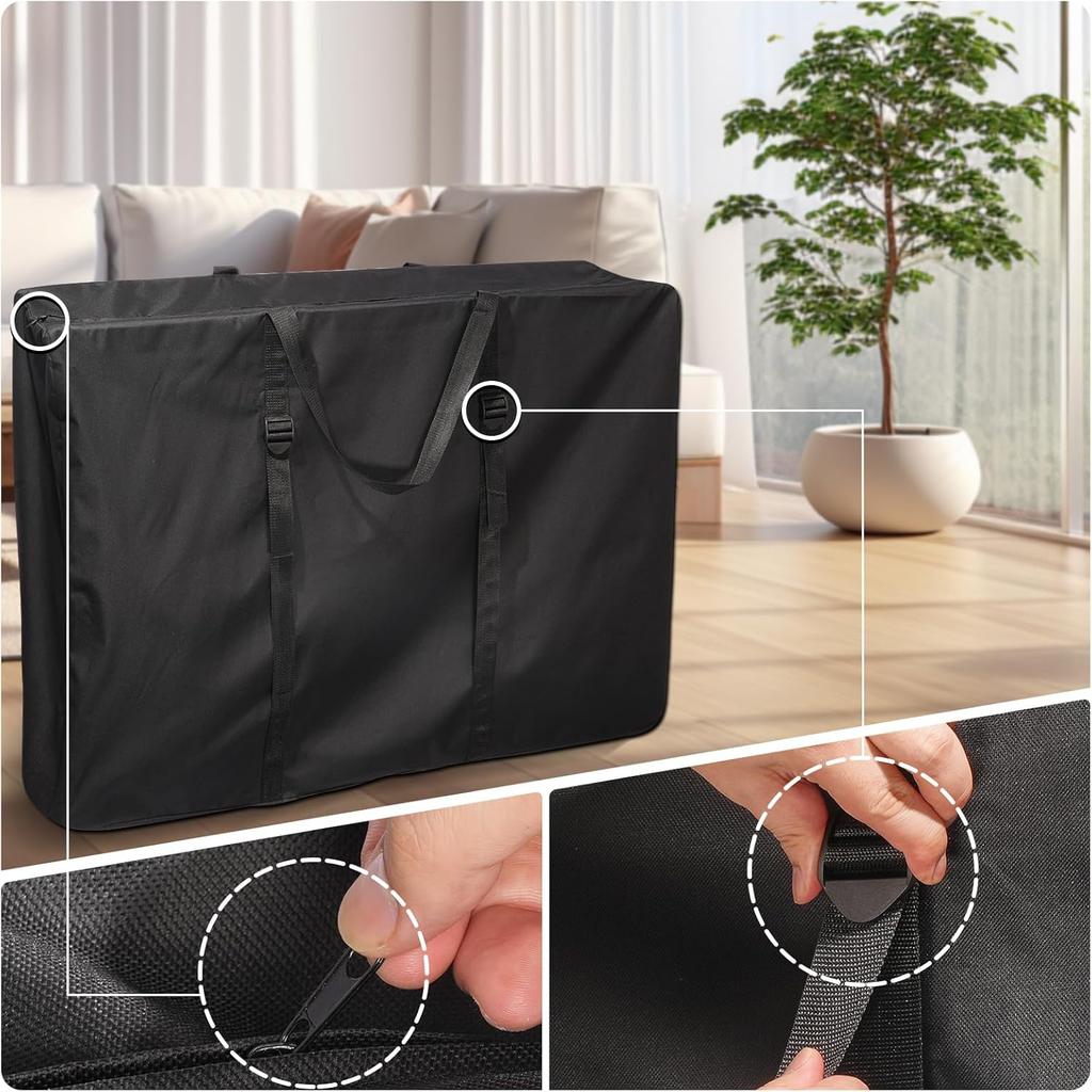 600D Christmas Storage Bag Folding Chair Storage Bag Extra Large Heavy Duty, With Zipper and Handle, Suitable for Folding Beds