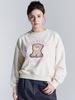 LA MAISON STUDIO Women'S Crop Little Bear Friends 3D Sweatshirt Cream (Fcd1Ts202W)