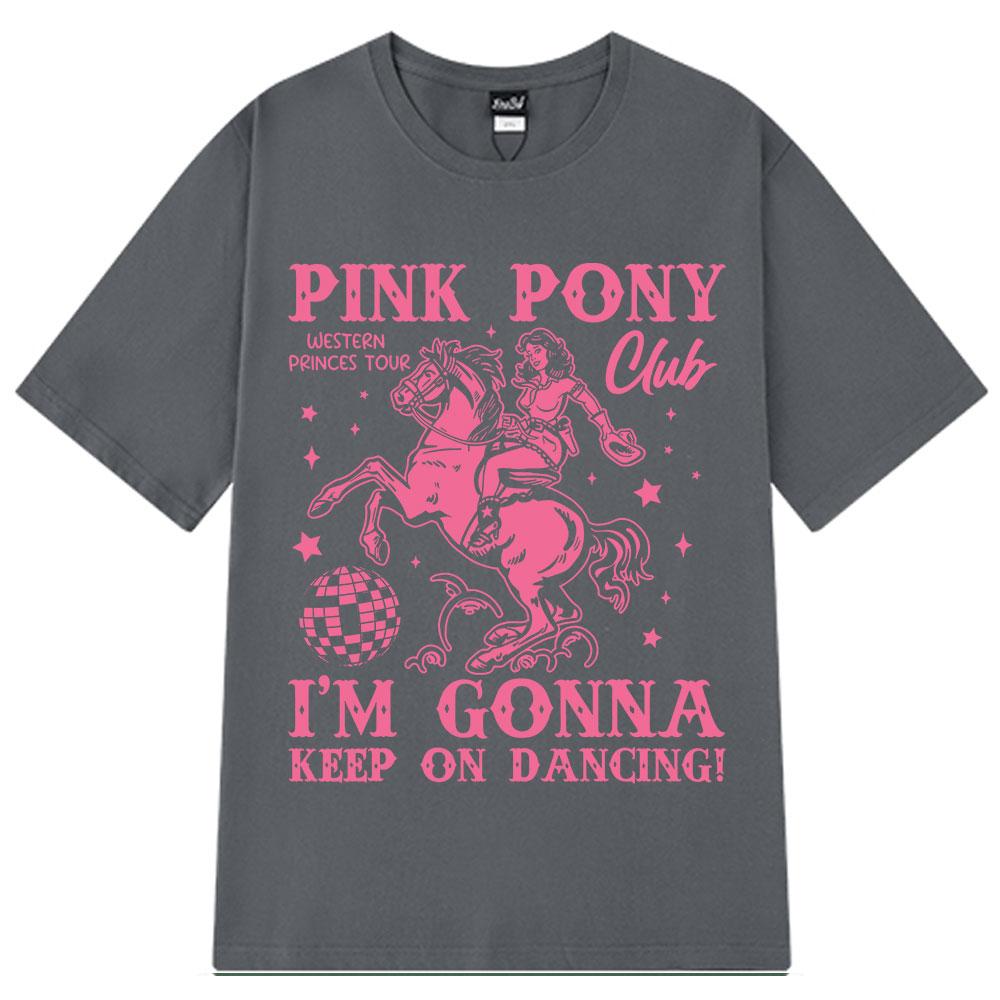 Pink Pony Club Fashion Print T-shirt Summer Short-sleeved 100% Cotton Casual T-shirts Man Woman Aesthetic Trendy Loose T-shirts
