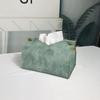Taschentuchbox, Crazy Horse Textur PU-Leder Moderne Stilvolle Würfel-Taschentuchbox - Dekorativer Organizer für Tischplatte, Badezimmer, Büro