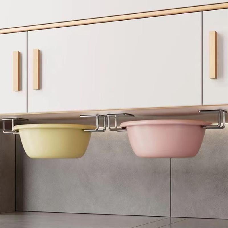 Stainless Steel Kitchen Sink Sponge Holder Self Adhesive Drain Rack Storage Organizer Wall Mounted Kitchen Gadget