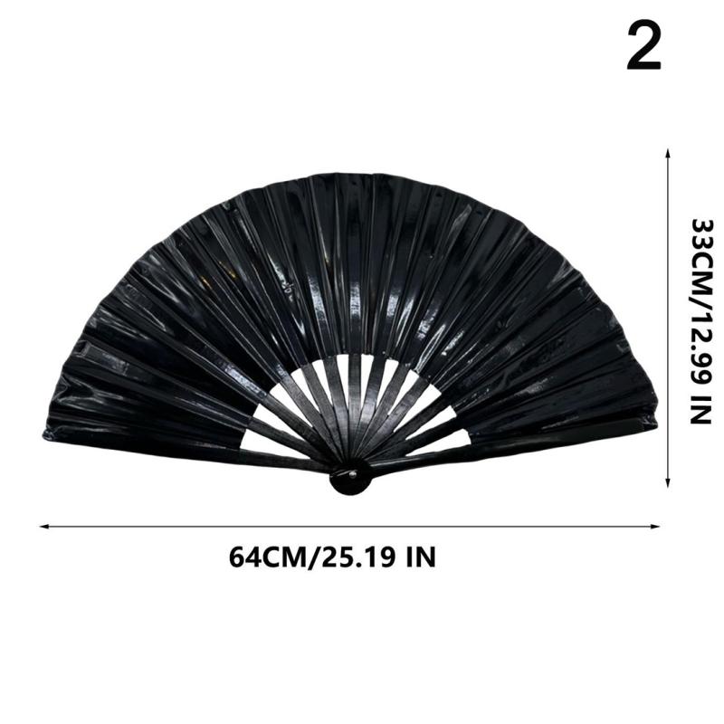 Holographic Folding Fan Pvc Glitter Laser Taiji Fan Dancing Clap Fan For Kung Fu Concerts And Rave Parties Colorful Accessory