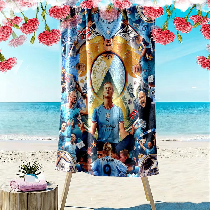 Haaland Apex Druck Strandtuch, Großes Weiches Schnelltrocknendes Handtuch für Strand Camping Schwimmen