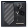 Tie Men'S Net Color Striped Cashew Flower Men'S Tie High Sense 6-Piece Gift Box Men'S Suit Accessories