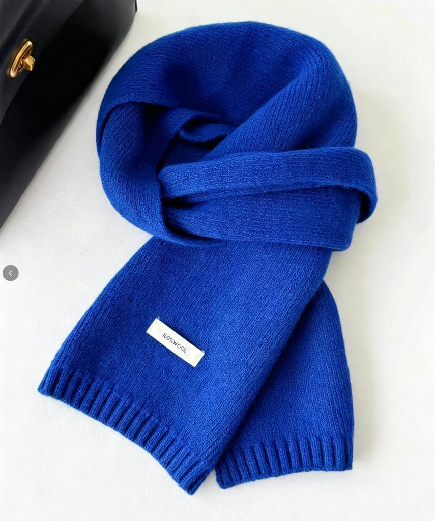 Autumn and winter new Australian 111 pure scarf women's solid color versatile warm knitted scarf light luxury high sense