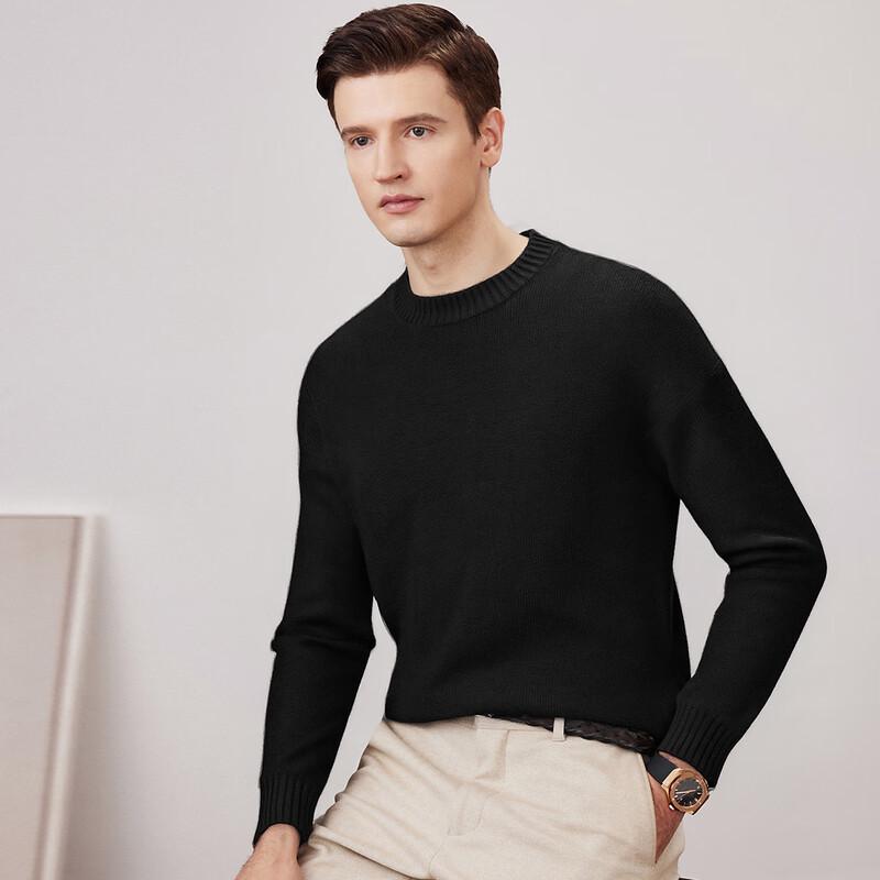 FIRS Men's Round Neck Wool Cashmere Blend Sweater