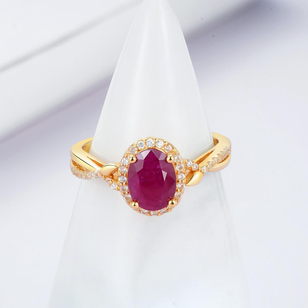 New 925 sterling silver ring Natural oval 6*8mm longrido ruby July Birthstone Gorgeous fine jewelry for women's engagement gifts