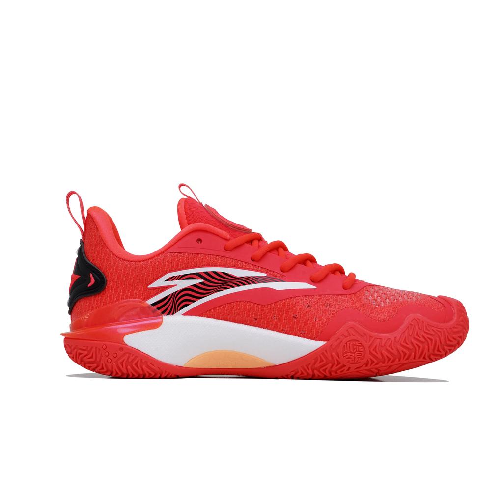 Anta Shock Wave 5 Low Top Basketball Shoes Men's Neon Bright Red 112621626-2