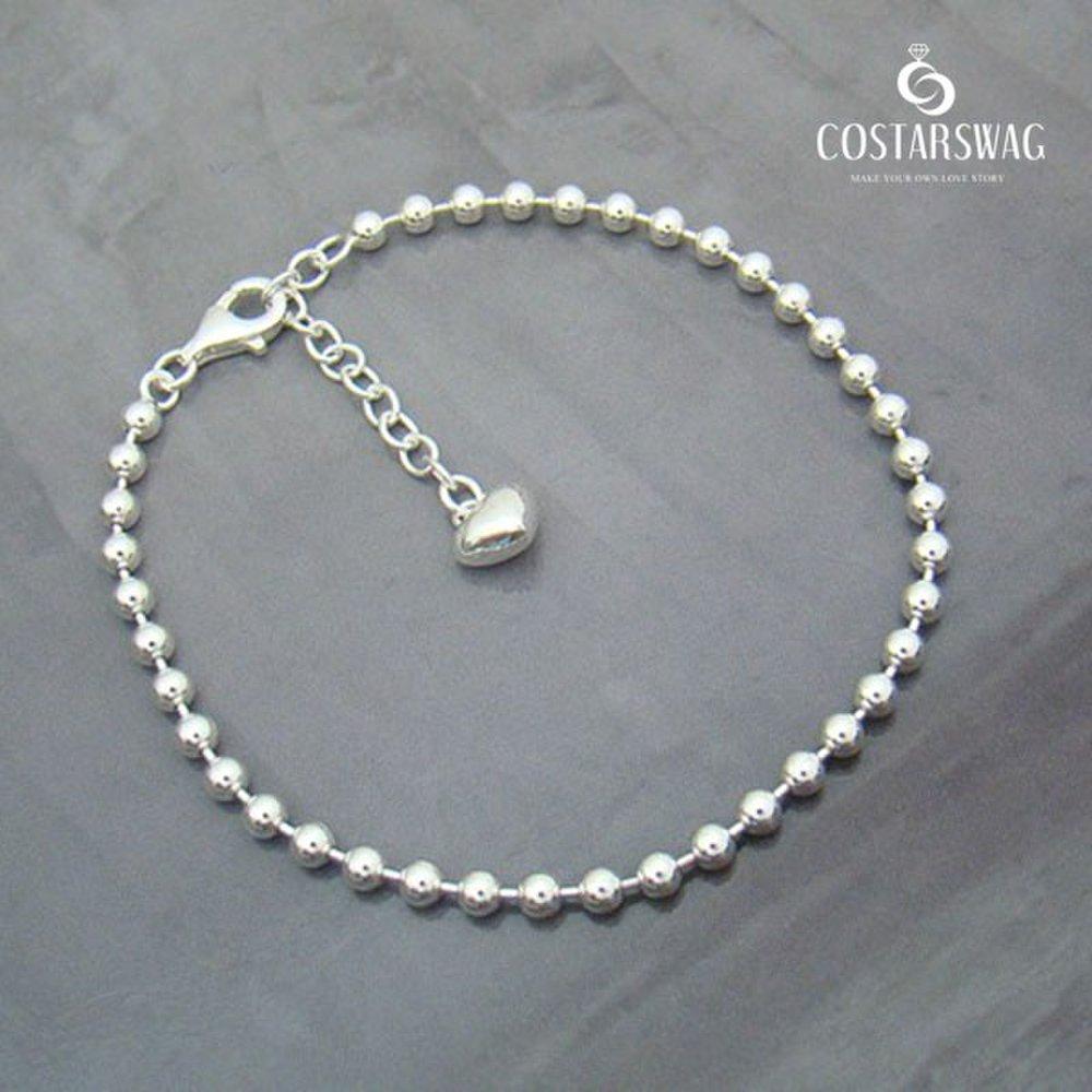 Genuine 925 silver military ID tag (3mm) silver bracelet