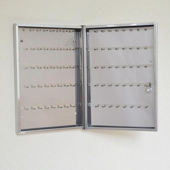 Wall-Mounted Stainless Steel Key Box with Tempered Glass and Lock for Car Key Management