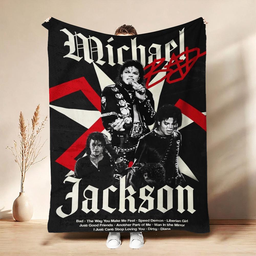 Michael Jackson Dangerous World Tour Theme Printed Blanket Skinfriendly Warm Throw Blanket For Camping Travel Party Decor Gift For Friends