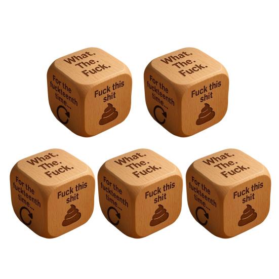 Office Stress-Relief Dice Funny Desk Work Dice Handmade Wooden Gag Gifts for Coworkers Workplace