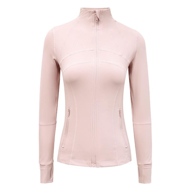 

Женская классическая спортивная куртка DF высокого класса – верхняя одежда для йоги и бега со стойкой Large розовый