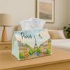1pc Paris Eiffel Tower Tissue Box Holder with Soft Tissue Roll Storage - Waterproof French Decor Suitable for Bathroom, Living Room, Dresser, Coffee T