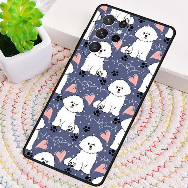 Cute Cartoon Bichon Frise Phone Case for Samsung Galaxy note 10 pro S26 Ultra S23 S24 FE S25 S21 S22 PLUS shockproof Cove