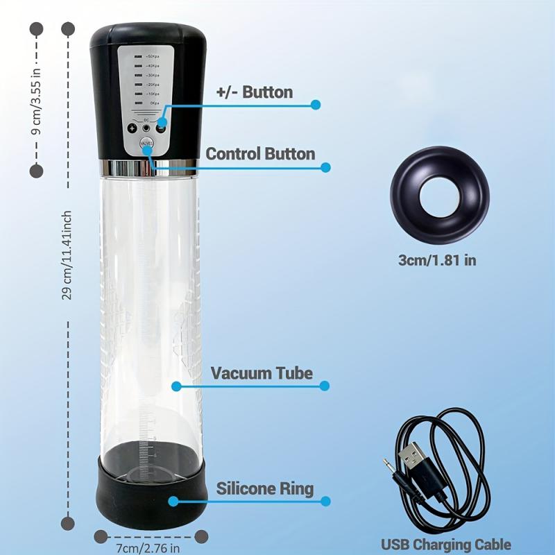Electric Male Penis Pump Vacuum Pumps Masturbator Penile Enlargement Enhance Erection 2 In 1 Cock Trainer Adult Sex Toys 18+