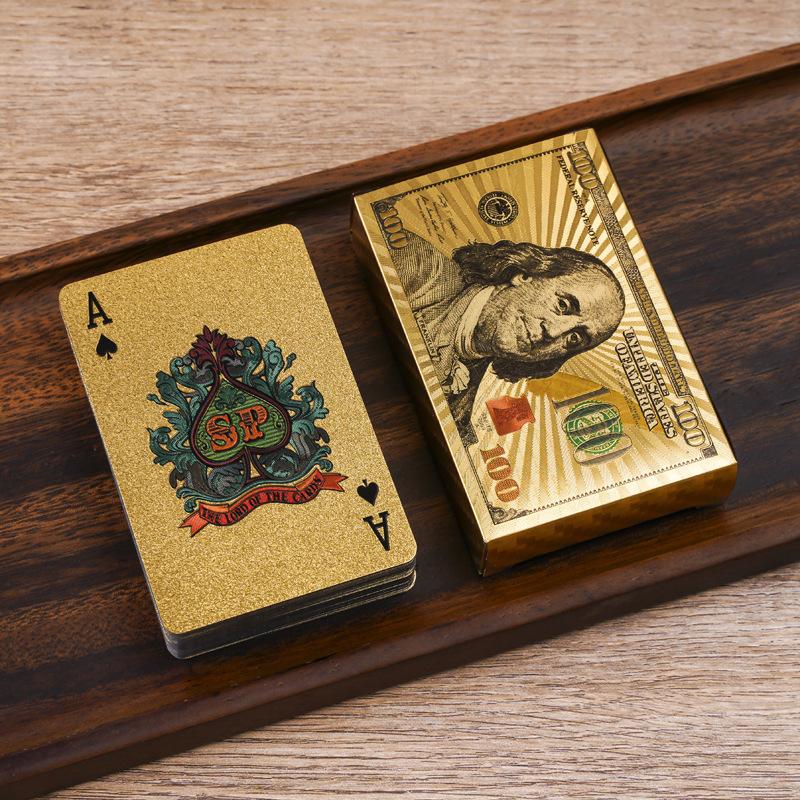 Party Favors Black Gold Playing Card Game Card Group Waterproof Poker Suit Magic Dmagic Package Board Game Gift Collection