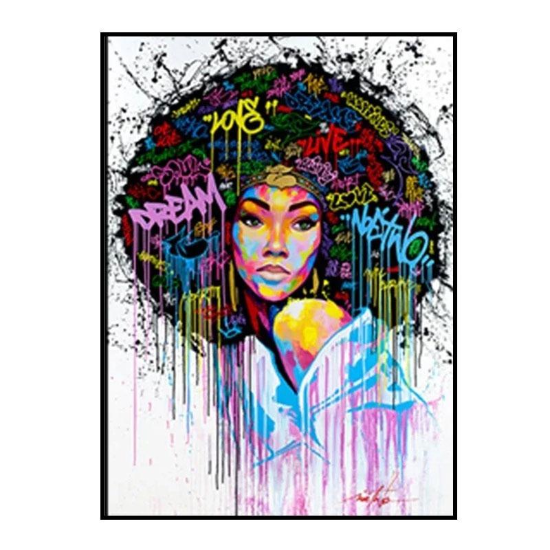 

Graffiti Watercolor Woman Abstract Poster Girls Paint Painting Faces Wall Art Poster Painting Print Canvas Painting Home Decor 21cm×30cm NoFrame