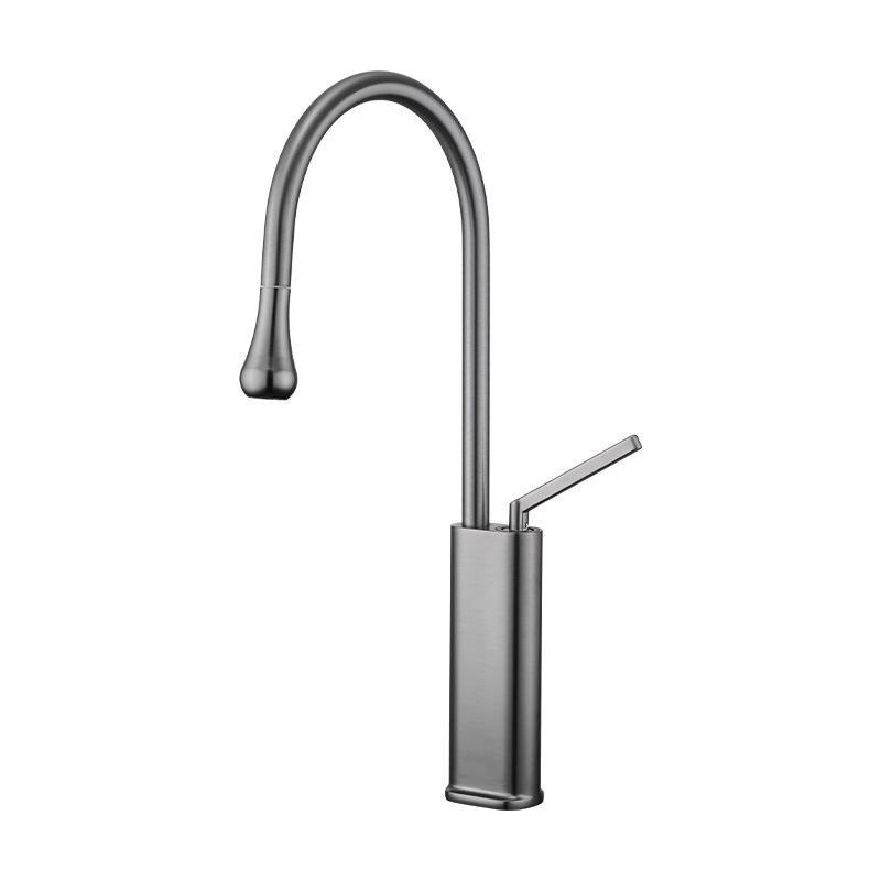 White Pull-out Bathroom Basin Faucet Brass Simple Pull Out Rotary Hot And Cold Mixed Water Sink Tap Black Kitchen Basin Faucet