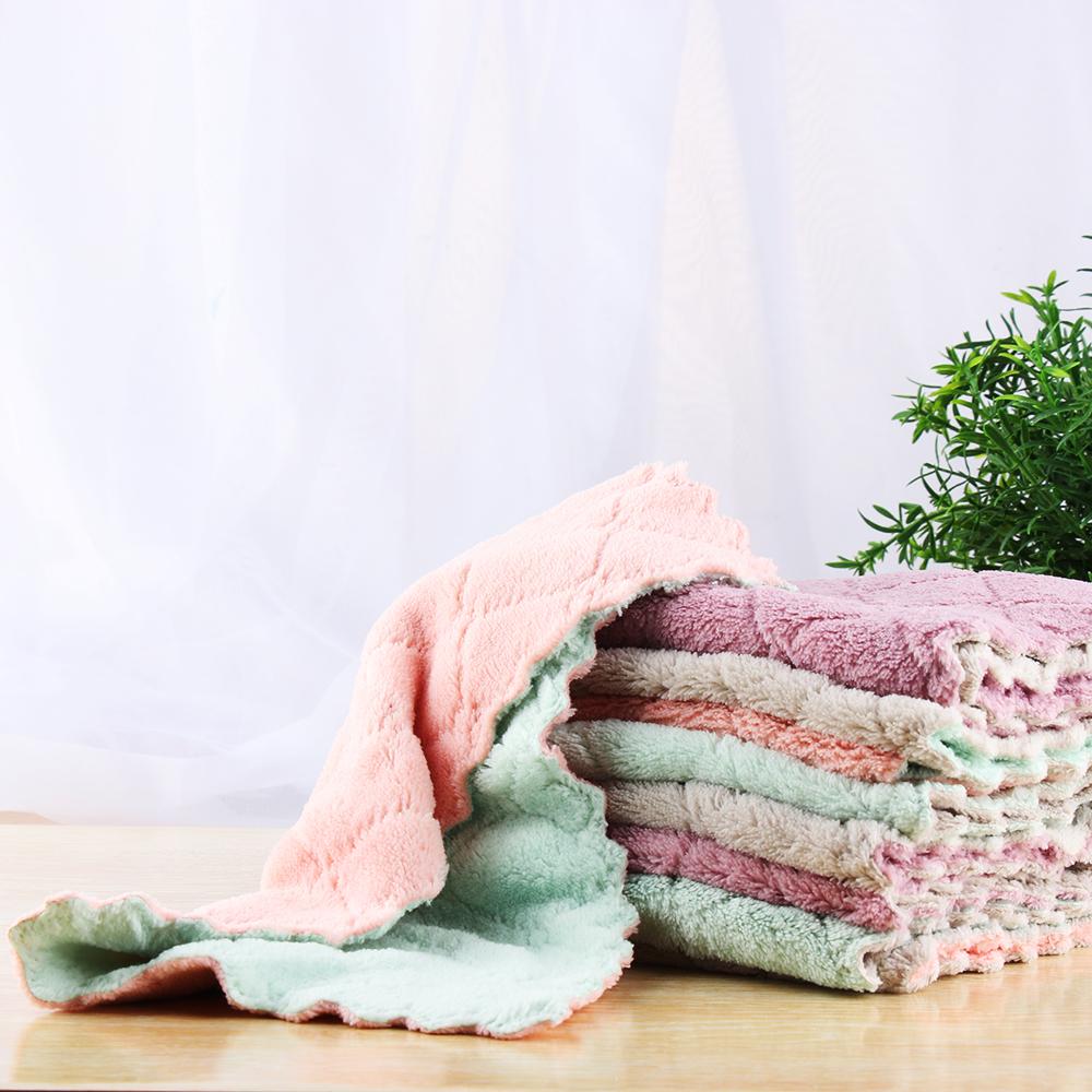 Microfiber Super Absorbent Kitchen Cleaning Towel Non-stick Oil Rags Clean Cloths Scouring Pad