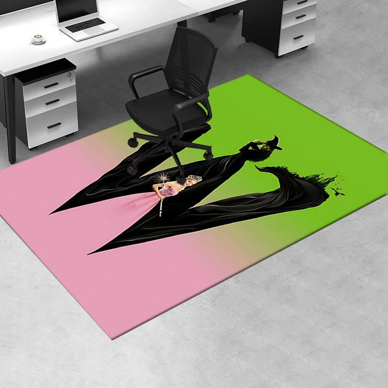 WickedWizard Pattern Polyester Office Carpet Chair Mats, Home Decor Dormitory Floor Protector with Anti-Skid Backing, Large Area Coverage,Ch