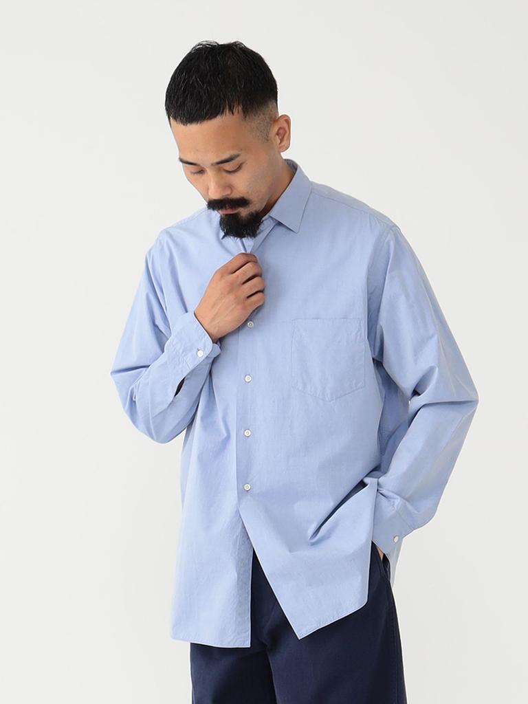 Beams Plus Men's Large/Small Shirt, Regular Collar, 120/3, Broadcloth, SAX XL, 38110235139