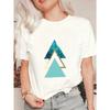Oversized T Shirt Black Geometric Triangle Print Casual Wear For Women