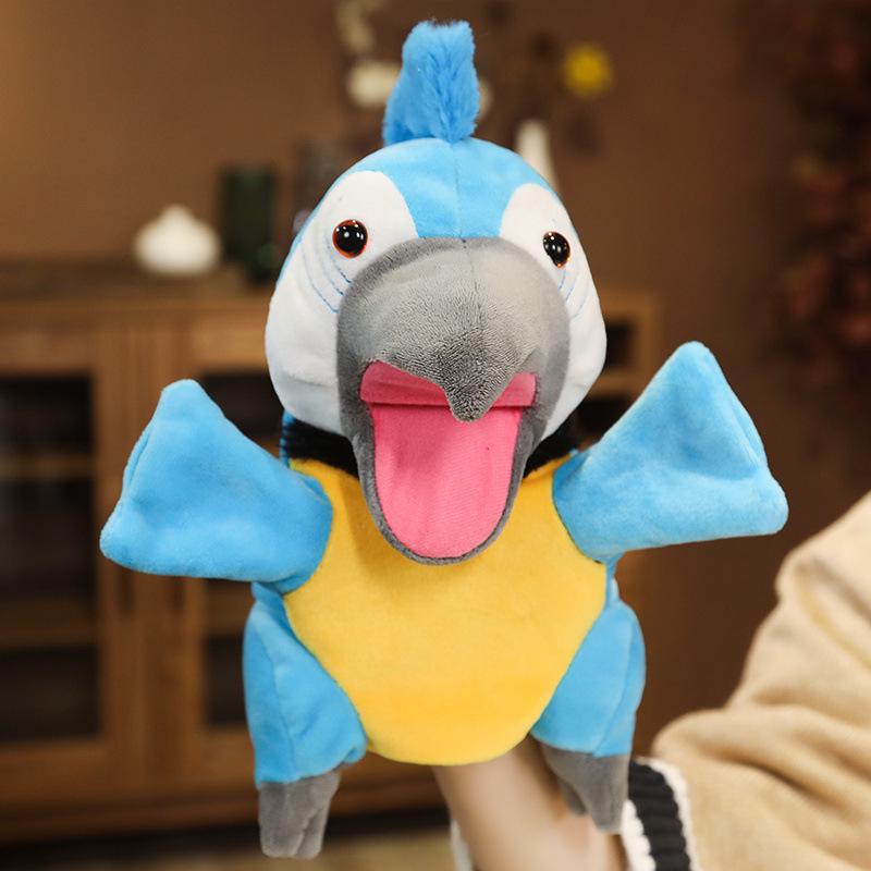 Interactive Cartoon Hand Puppets: Tiger, Penguin, Shark, Dinosaur - Parent-Child Activity Props with Movable Mouths for Kindergarten Fun