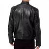 Men's Leather Jacket Standing Collar Biker Leather Jacket Jacket