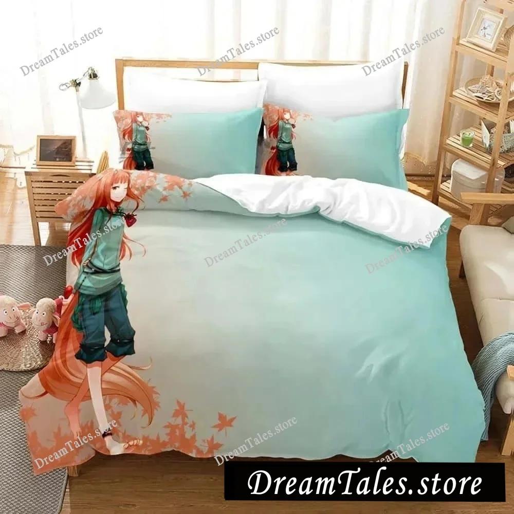 3D Anime Spice and Wolf Bedding Set Single Twin Full Queen King Size Bed Set Adult Kid Bedroom Duvet Cover Sets Home Textiles