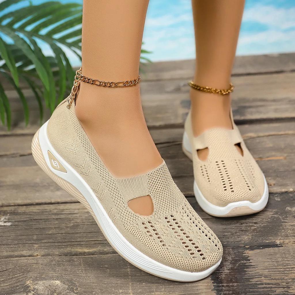 Fashion 2025 New Women's Sports Shoes, Fashionable, Breathable, Lightweight, Non-slip, Wear-resistant, Casual Sports Shoes, Flat Shoes