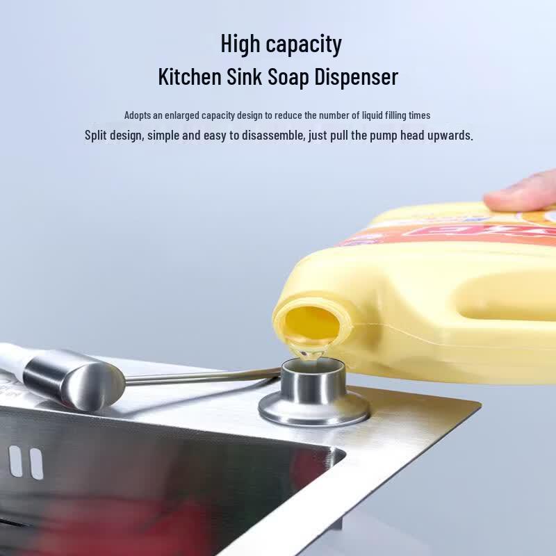 OLOEY Stainless Steel Sink Press Soap Dispenser