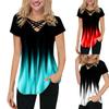 Women's Casual Temperament Pullover V-neck Loose Short-sleeved Blouse