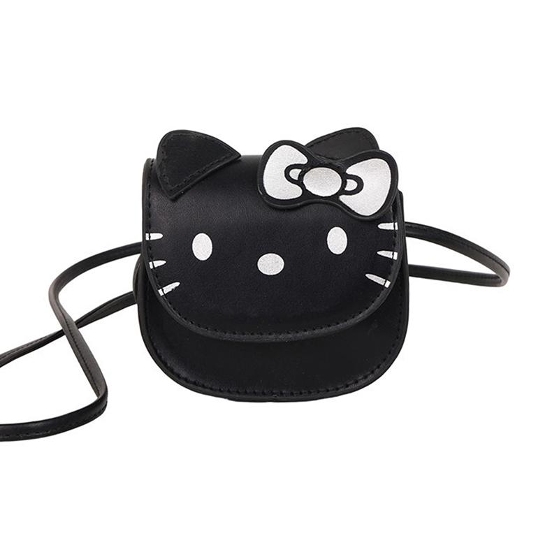

Кавайная Хелло Китти Мультяшный Кошелек-Кроссбоди для Монет Аниме Sanrio Девичий Сердечко Милая Сумка для Хранения Наушников Помады Подарок для Девочек чёрный