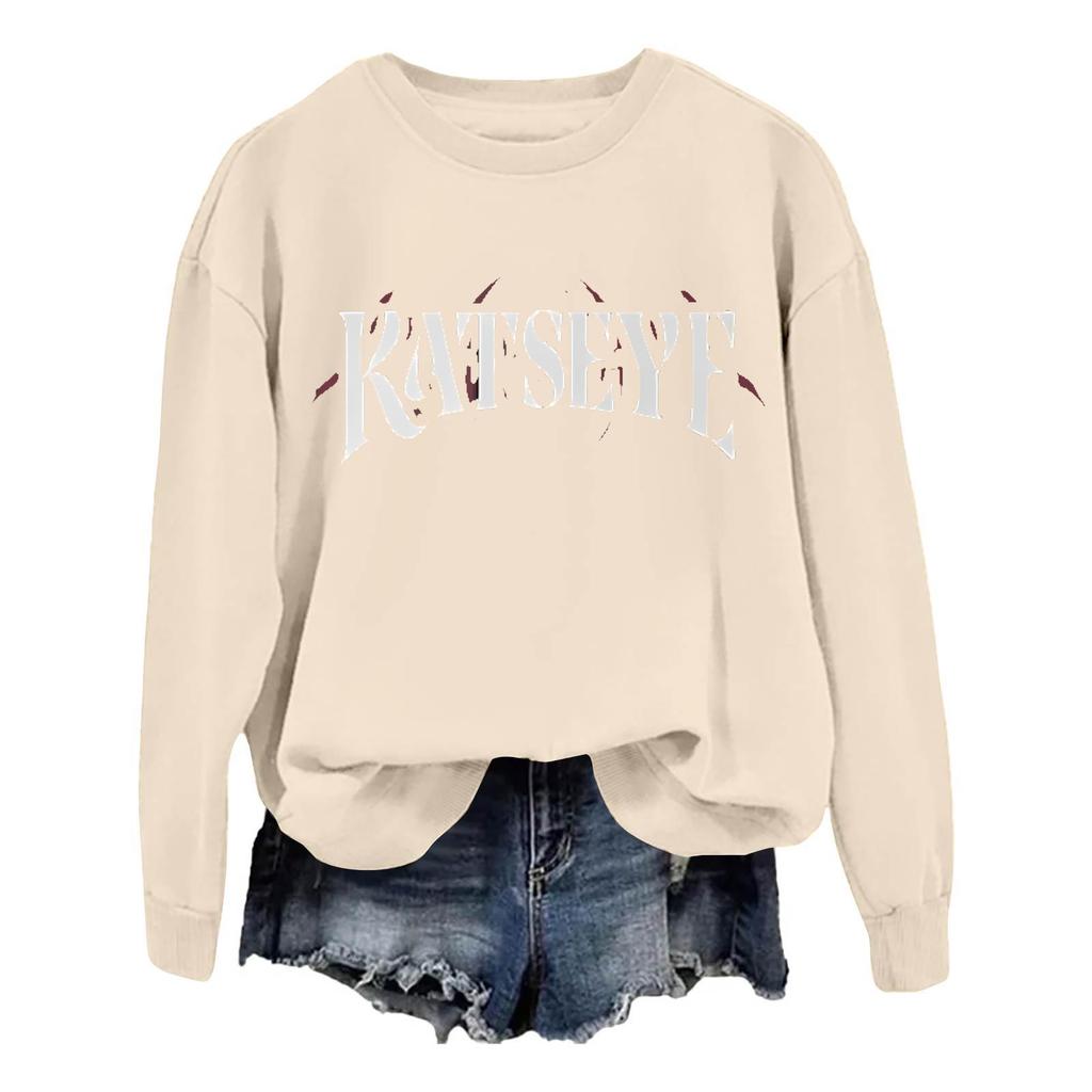 Women's Fashionable And Casual Long Sleeve Round Neck Printed Sweatshirt