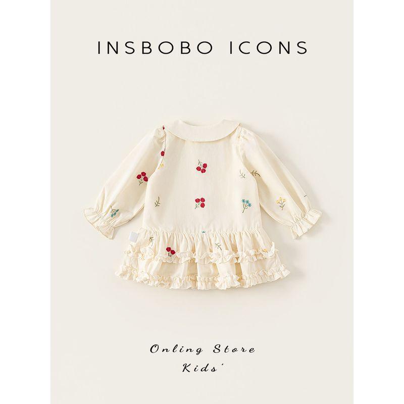 Insbobo Girls' Dress 2026 Spring New Children's Dress Baby Children's Clothing Stylish Princess Dress Spring Outfit