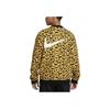 Nike Leopard Print Logo Jacquard Deep V-Neck Long Sleeve Knit Top Men Tops Yellow DV9904-725