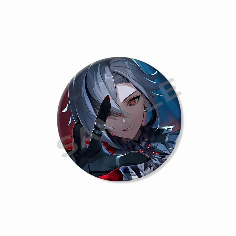 Creative Game Genshin Impact Brooch Cute Arlecchino Figure Lapel Pins Backpack Shirt Clothes Accessories Badge Collectible Gifts