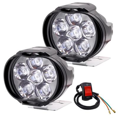 Ygmylandbb Motorrad Nebelscheinwerfer Scheinwerfer Spotlights 6 LED Motorrad Zusatzscheinwerfer mit EIN/AUS-Schalter,